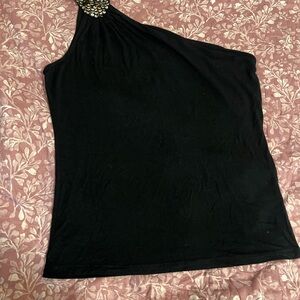 Elegant Black One-Shoulder Blouse